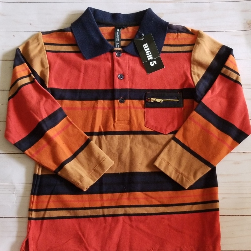 High Five striped long sleeve tee